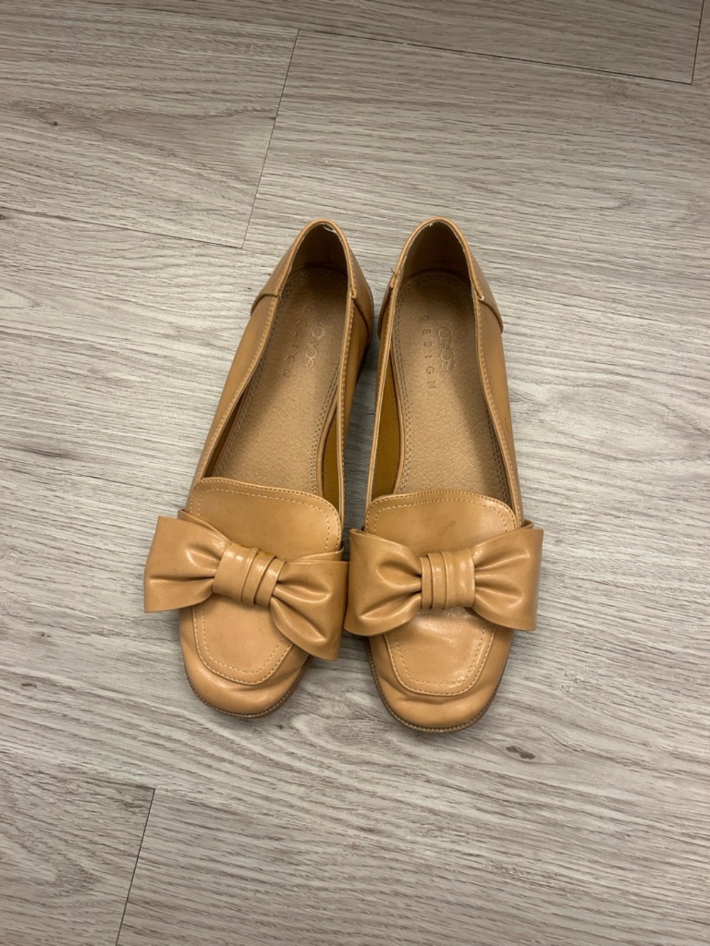 ASOS nude bow flats
